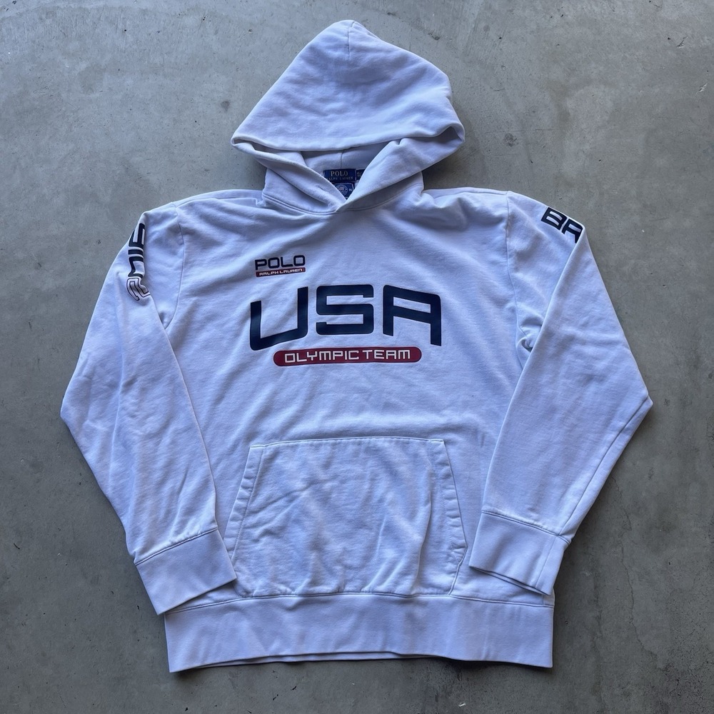 Polo Ralph Lauren USA Olympic Team Hoodie Mens XLWhite Rio 2016 Sweatshirt